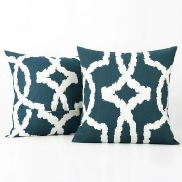 Half Price Drapes Other - HPD Lyons Blue Print Throw Pillow Covers Set 18"